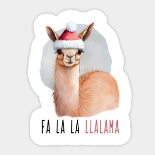 Fa La La La Llama Christmas Sticker